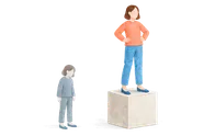 Illustration of a person standing confidently on a platform
