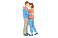 Illustration of a couple embracing