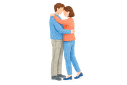 Illustration of a couple embracing, representing improved communication and deeper connection through therapy in Ramsey NJ